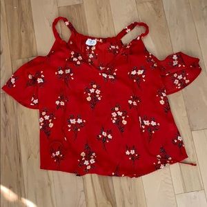 Cold shoulder floral blouse